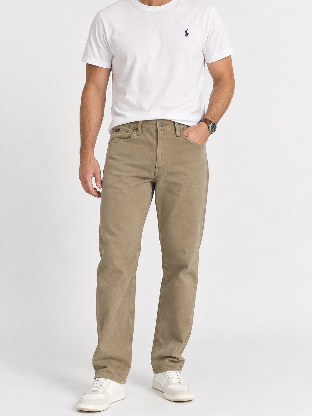 Polo Ralph Lauren Hampton Relaxed Straight Jeans Men’s 36x30 Khaki Stretch